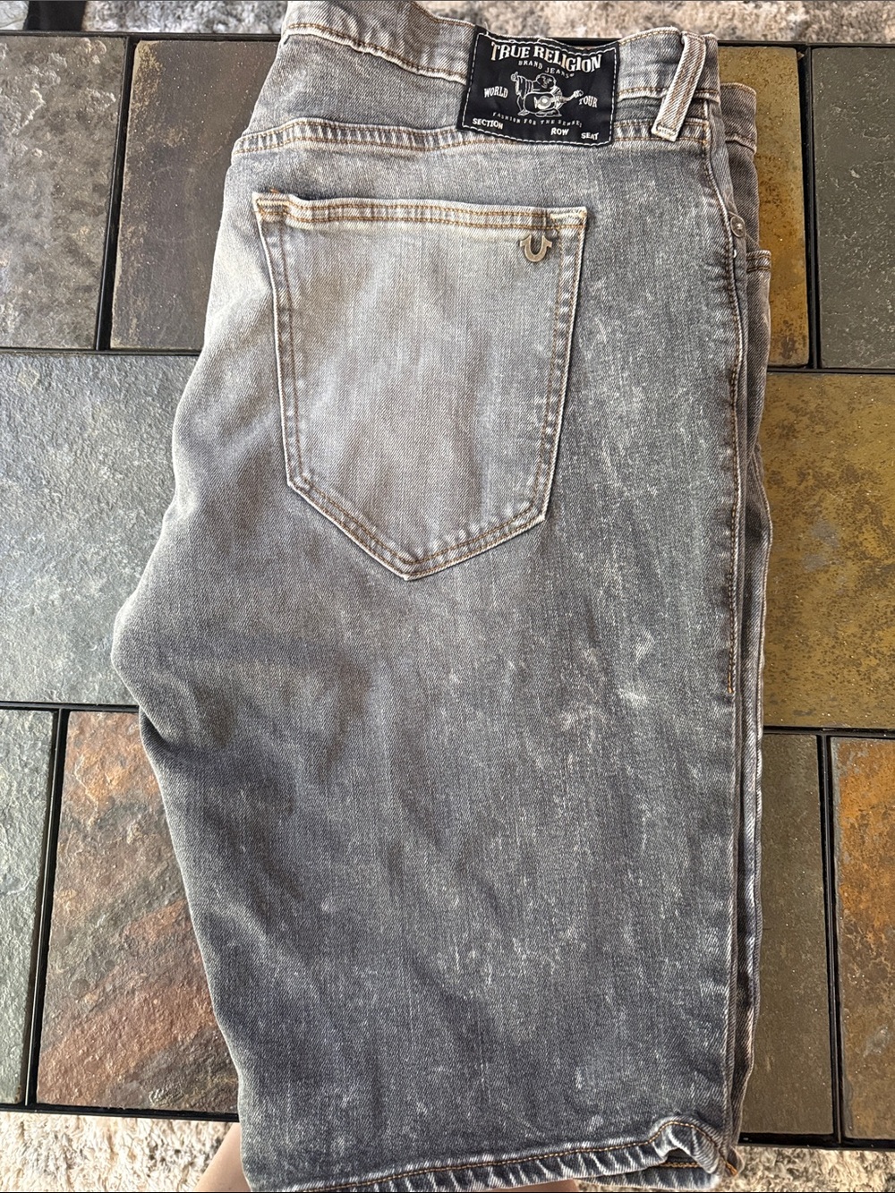 True Religion Men’s Washed Gray Relaxed Jeans